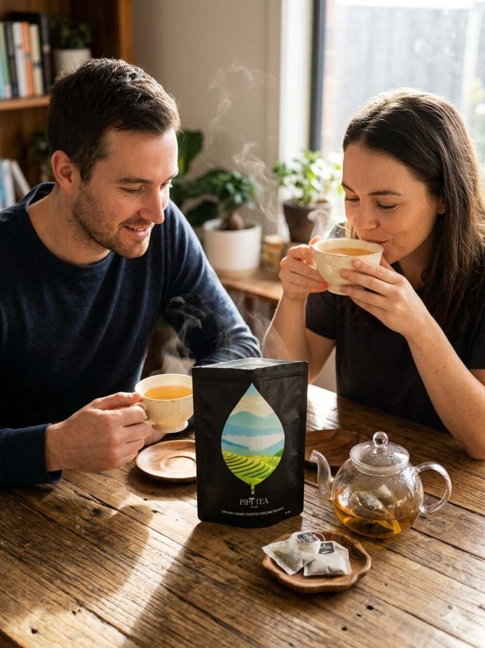 PIPI TEA Organic Honey Scented Oolong Tea Bags, 60g (20 Count)